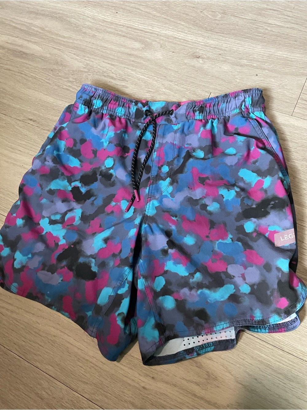 Men’s Multicolor Camo Swim Shorts - Blue/Pink